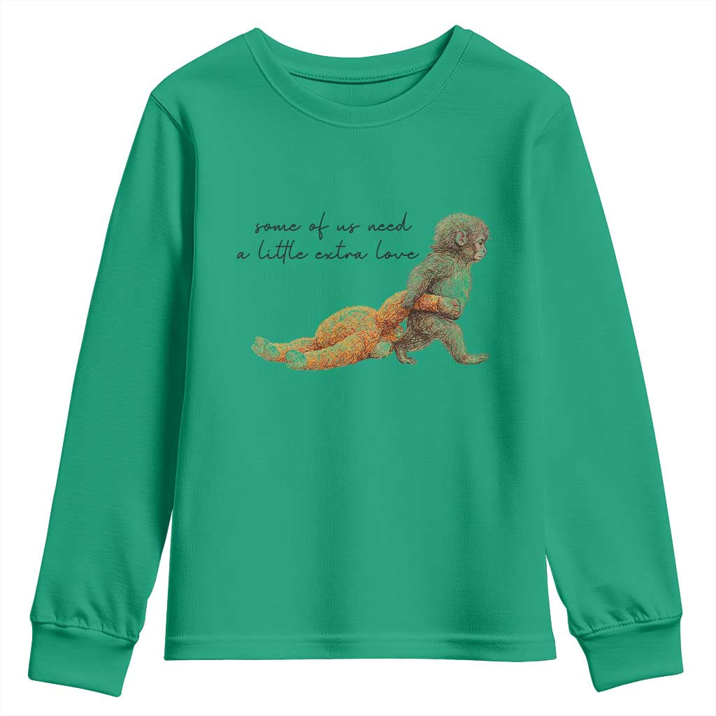 Punch Mokey Youth Sweatshirt Viral Trend Baby Monkey Meme TS14 Irish Green Print Your Wear