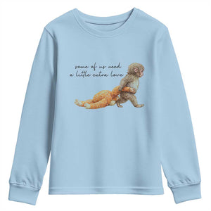 Punch Mokey Youth Sweatshirt Viral Trend Baby Monkey Meme TS14 Light Blue Print Your Wear