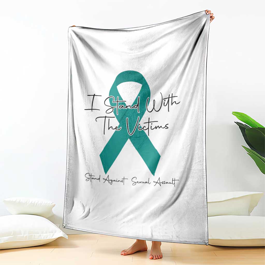 Sexual Assault Awareness Throw Blanket I Stand With The Victims TS14 Print Your Wear