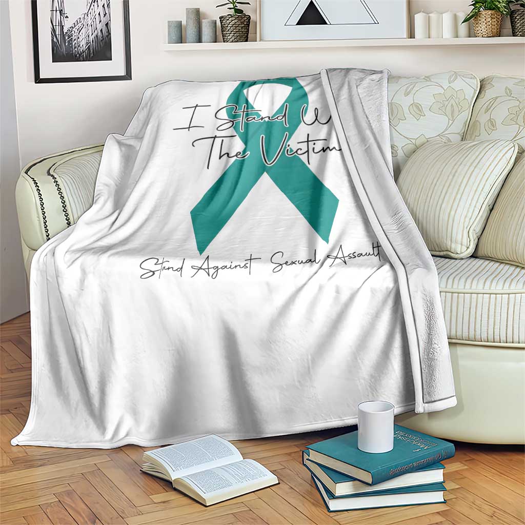 Sexual Assault Awareness Throw Blanket I Stand With The Victims TS14 Print Your Wear