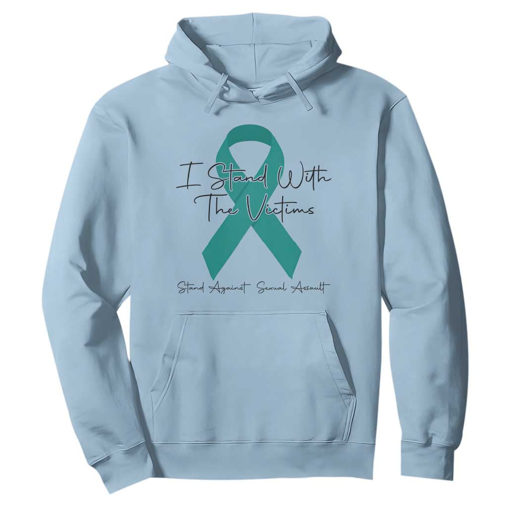 Sexual Assault Awareness Hoodie I Stand With The Victims TS14 Light Blue Print Your Wear
