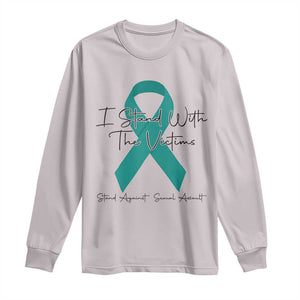 Sexual Assault Awareness Long Sleeve Shirt I Stand With The Victims TS14 Ice Gray Print Your Wear