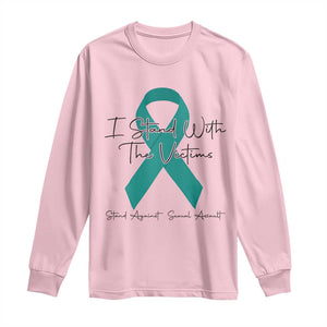 Sexual Assault Awareness Long Sleeve Shirt I Stand With The Victims TS14 Light Pink Print Your Wear