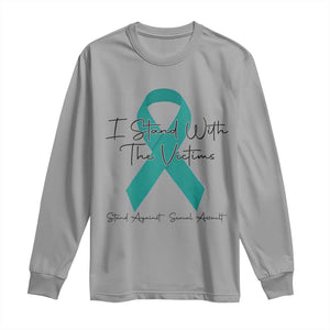 Sexual Assault Awareness Long Sleeve Shirt I Stand With The Victims TS14 Sport Gray Print Your Wear