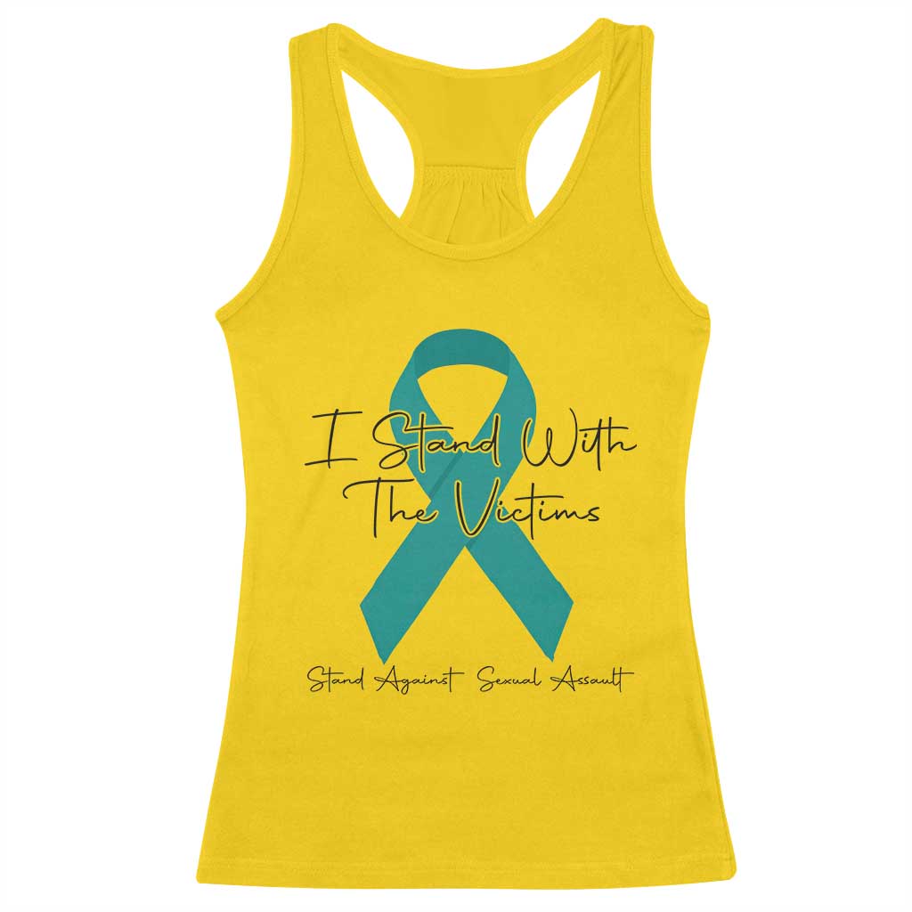 Sexual Assault Awareness Racerback Tank Top I Stand With The Victims TS14 Daisy Print Your Wear
