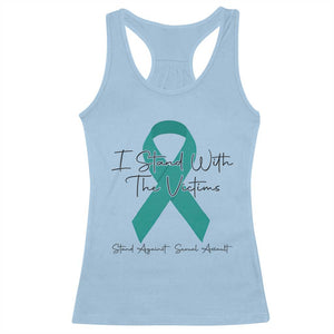 Sexual Assault Awareness Racerback Tank Top I Stand With The Victims TS14 Light Blue Print Your Wear