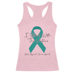 Sexual Assault Awareness Racerback Tank Top I Stand With The Victims TS14 Light Pink Print Your Wear