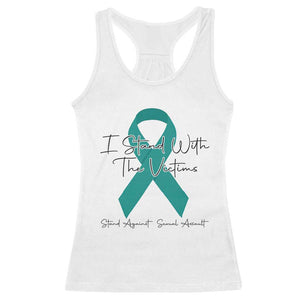 Sexual Assault Awareness Racerback Tank Top I Stand With The Victims TS14 White Print Your Wear