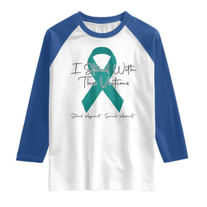 Sexual Assault Awareness Raglan Shirt I Stand With The Victims TS14 White Royal Print Your Wear