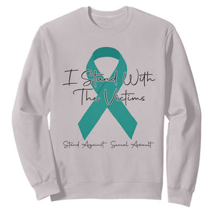 Sexual Assault Awareness Sweatshirt I Stand With The Victims TS14 Ice Gray Print Your Wear