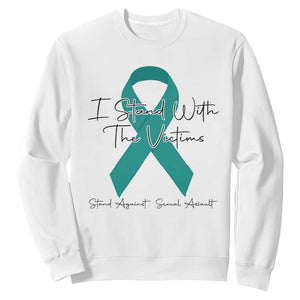 Sexual Assault Awareness Sweatshirt I Stand With The Victims TS14 White Print Your Wear