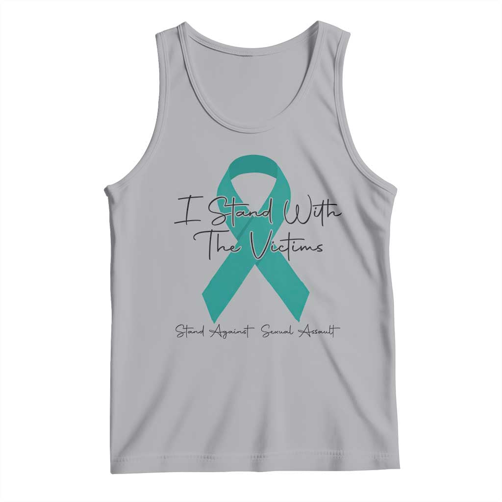 Sexual Assault Awareness Tank Top I Stand With The Victims TS14 Athletic Heather Print Your Wear