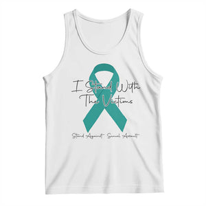 Sexual Assault Awareness Tank Top I Stand With The Victims TS14 White Print Your Wear