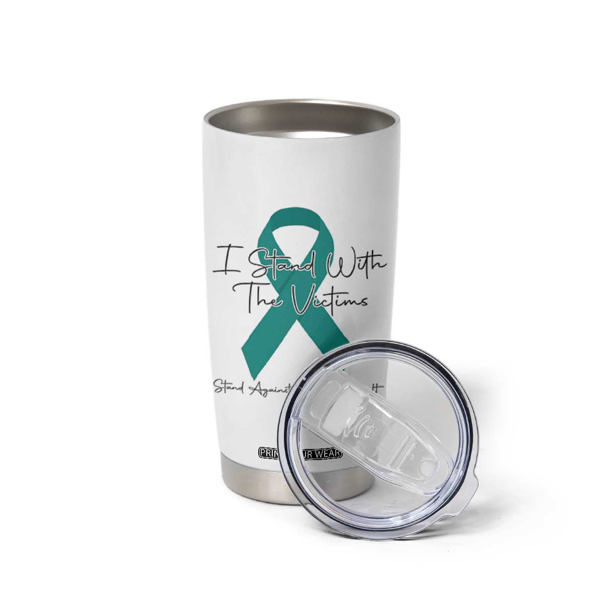 Sexual Assault Awareness Tumbler Cup I Stand With The Victims TS14 Print Your Wear