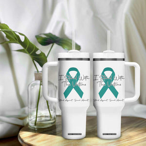 Sexual Assault Awareness Tumbler With Handle I Stand With The Victims TS14 Print Your Wear