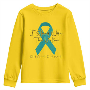 Sexual Assault Awareness Youth Sweatshirt I Stand With The Victims TS14 Daisy Print Your Wear