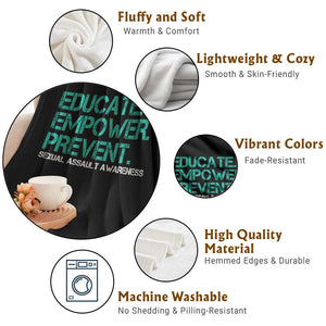 Sexual Assault Awareness Throw Blanket Educate Empower Prevent TS14 Print Your Wear
