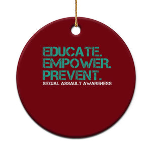 Sexual Assault Awareness Ceramic Ornament Educate Empower Prevent TS14 1pc Red Print Your Wear