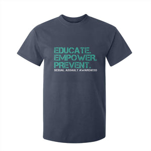 Sexual Assault Awareness T Shirt For Kid Educate Empower Prevent TS14 Navy Print Your Wear