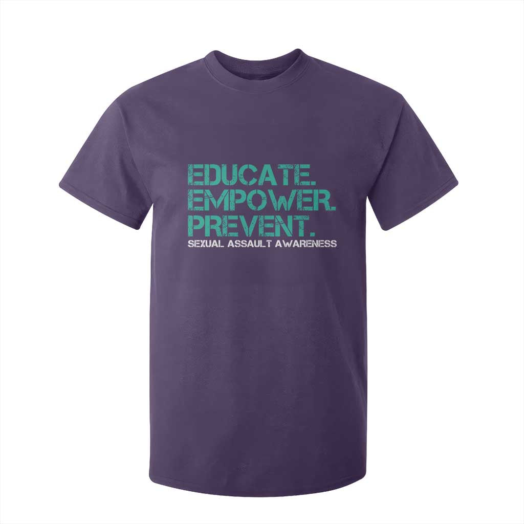 Sexual Assault Awareness T Shirt For Kid Educate Empower Prevent TS14 Purple Print Your Wear
