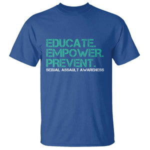 Sexual Assault Awareness T Shirt Educate Empower Prevent TS14 Royal Blue Print Your Wear