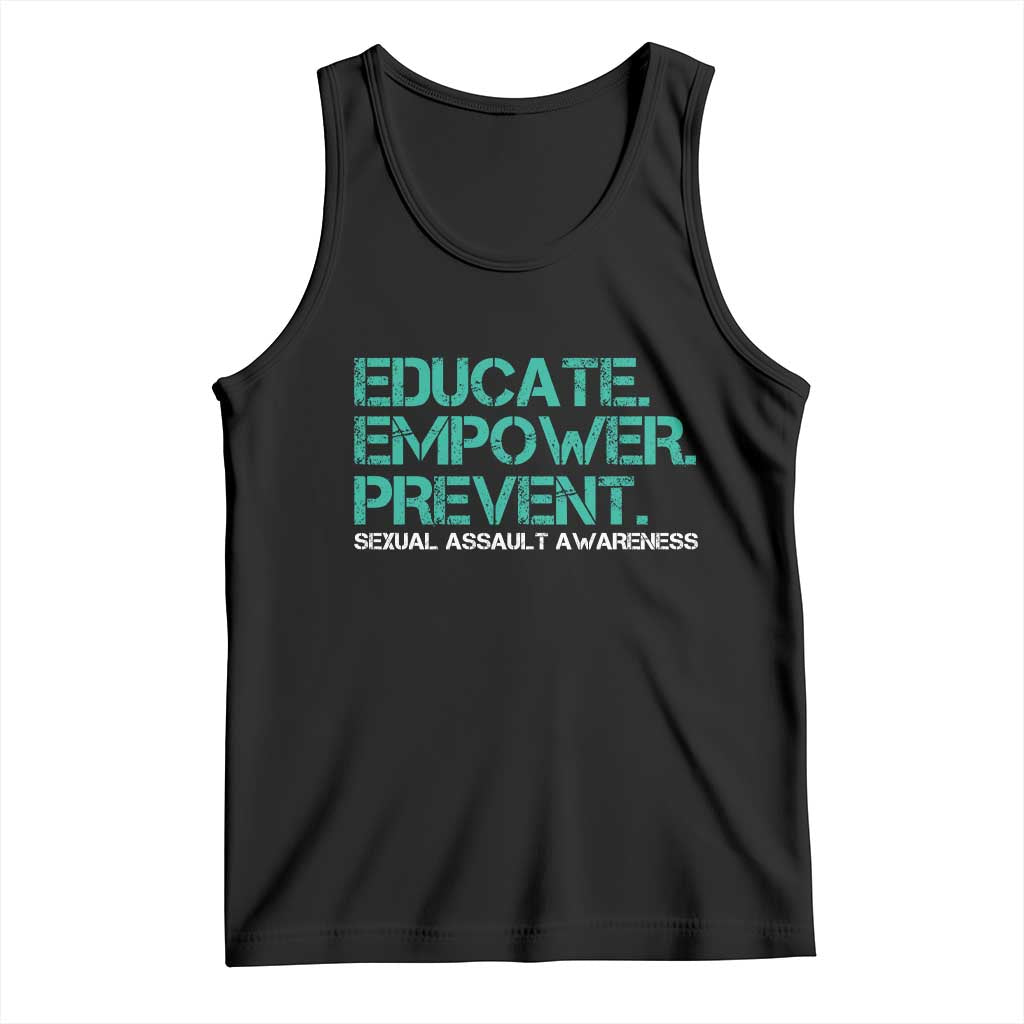 Sexual Assault Awareness Tank Top Educate Empower Prevent TS14 Black Print Your Wear