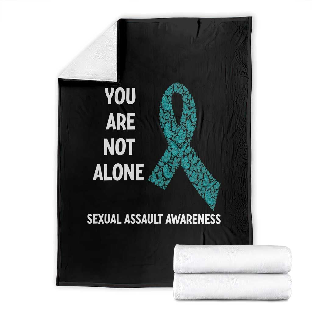 Sexual Assault Awareness Throw Blanket You Are Not Alone TS14 Black Print Your Wear