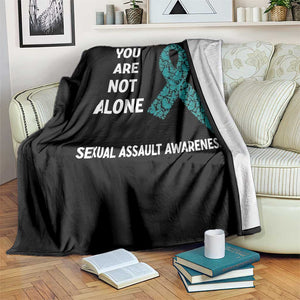 Sexual Assault Awareness Throw Blanket You Are Not Alone TS14 Print Your Wear