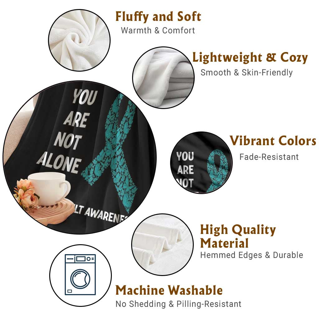 Sexual Assault Awareness Throw Blanket You Are Not Alone TS14 Print Your Wear