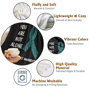 Sexual Assault Awareness Throw Blanket You Are Not Alone TS14 Print Your Wear