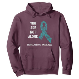Sexual Assault Awareness Hoodie You Are Not Alone TS14 Maroon Print Your Wear