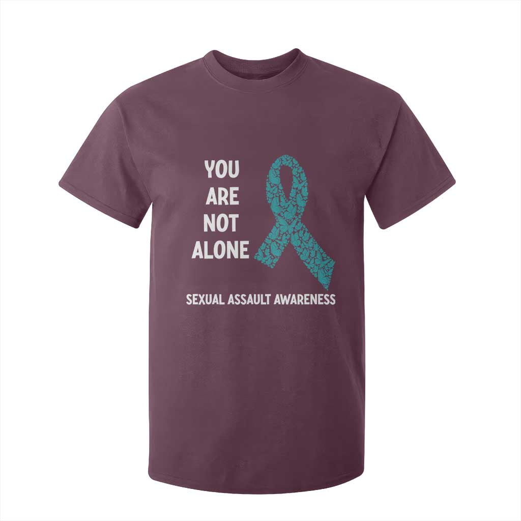Sexual Assault Awareness T Shirt For Kid You Are Not Alone TS14 Maroon Print Your Wear