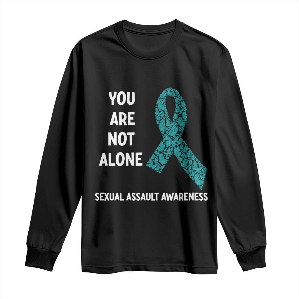 Sexual Assault Awareness Long Sleeve Shirt You Are Not Alone TS14 Black Print Your Wear