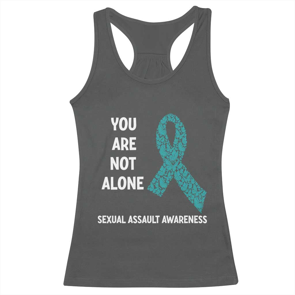 Sexual Assault Awareness Racerback Tank Top You Are Not Alone TS14 Dark Heather Print Your Wear