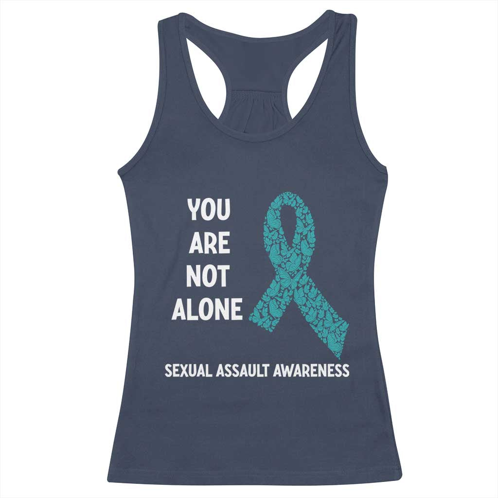 Sexual Assault Awareness Racerback Tank Top You Are Not Alone TS14 Navy Print Your Wear