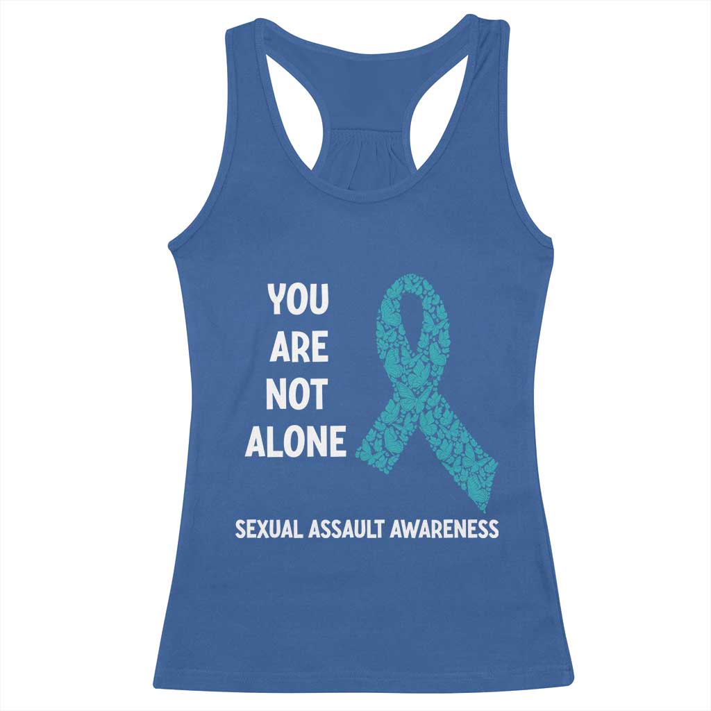 Sexual Assault Awareness Racerback Tank Top You Are Not Alone TS14 Royal Blue Print Your Wear