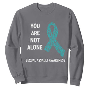 Sexual Assault Awareness Sweatshirt You Are Not Alone TS14 Charcoal Print Your Wear