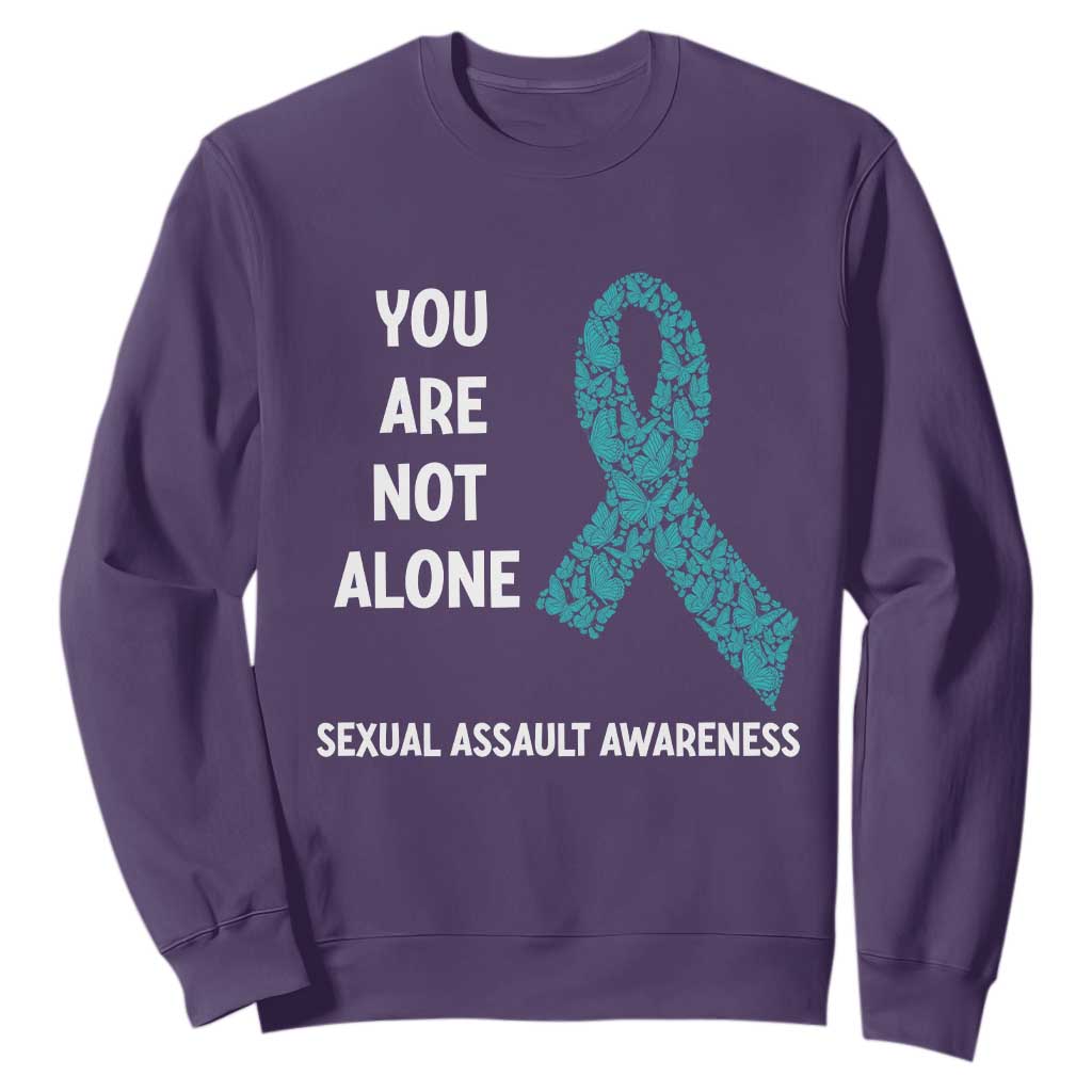 Sexual Assault Awareness Sweatshirt You Are Not Alone TS14 Purple Print Your Wear
