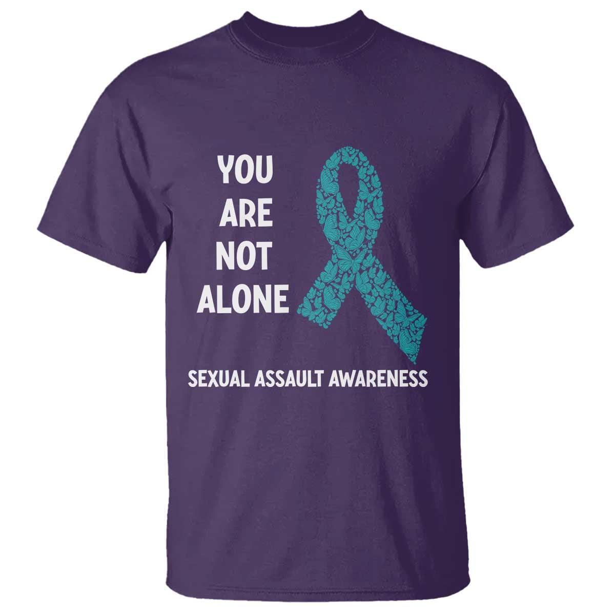 Sexual Assault Awareness T Shirt You Are Not Alone TS14 Purple Print Your Wear