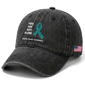 Sexual Assault Awareness Washed Cotton Baseball Cap You Are Not Alone TS14 Print Your Wear