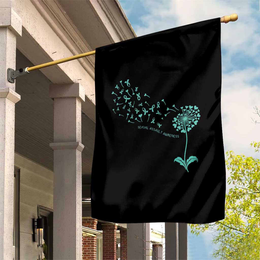 Sexual Assault Awareness Garden Flag Teal Dandelion Ribbons TS14 Print Your Wear