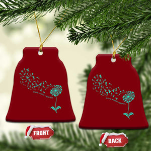 Sexual Assault Awareness Ceramic Ornament Teal Dandelion Ribbons TS14 Print Your Wear