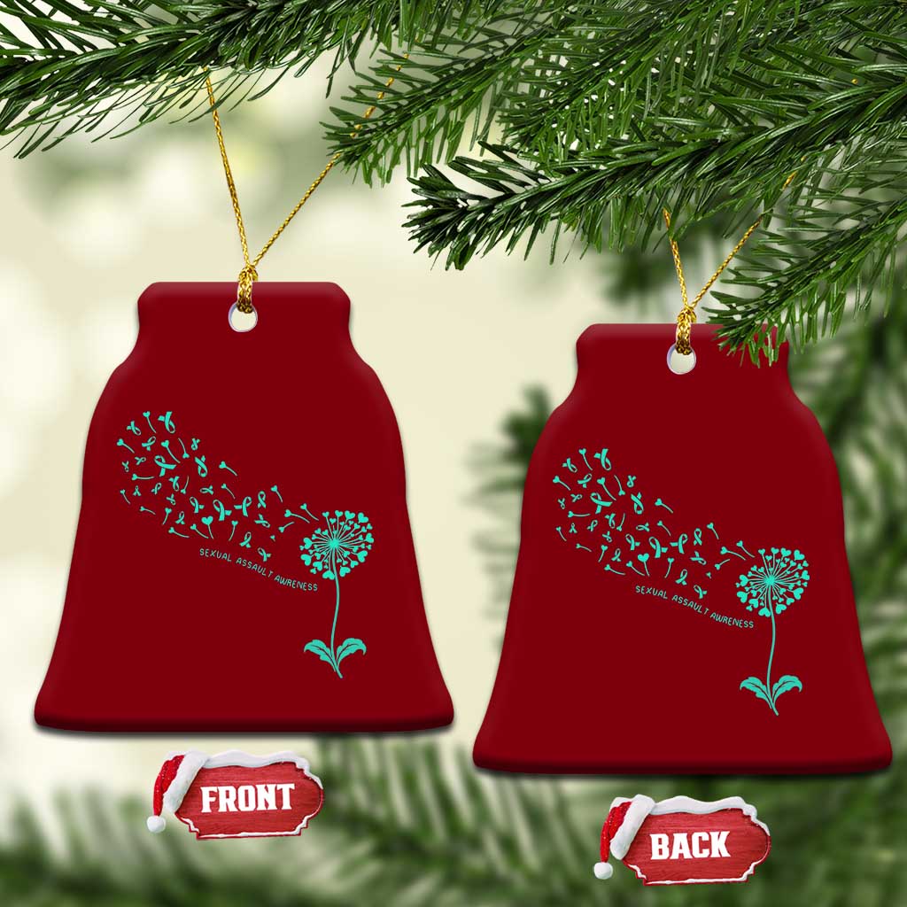 Sexual Assault Awareness Ceramic Ornament Teal Dandelion Ribbons TS14 Print Your Wear