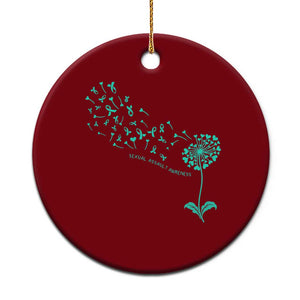 Sexual Assault Awareness Ceramic Ornament Teal Dandelion Ribbons TS14 1pc Red Print Your Wear