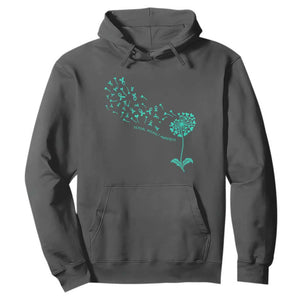 Sexual Assault Awareness Hoodie Teal Dandelion Ribbons TS14 Dark Heather Print Your Wear
