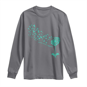 Sexual Assault Awareness Long Sleeve Shirt Teal Dandelion Ribbons TS14 Charcoal Print Your Wear
