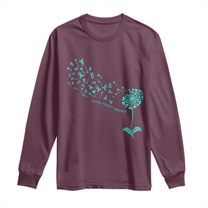 Sexual Assault Awareness Long Sleeve Shirt Teal Dandelion Ribbons TS14 Maroon Print Your Wear