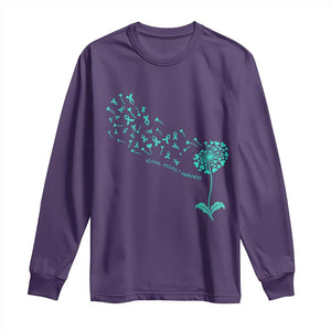 Sexual Assault Awareness Long Sleeve Shirt Teal Dandelion Ribbons TS14 Purple Print Your Wear
