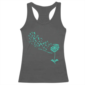 Sexual Assault Awareness Racerback Tank Top Teal Dandelion Ribbons TS14 Dark Heather Print Your Wear