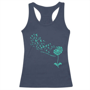 Sexual Assault Awareness Racerback Tank Top Teal Dandelion Ribbons TS14 Navy Print Your Wear